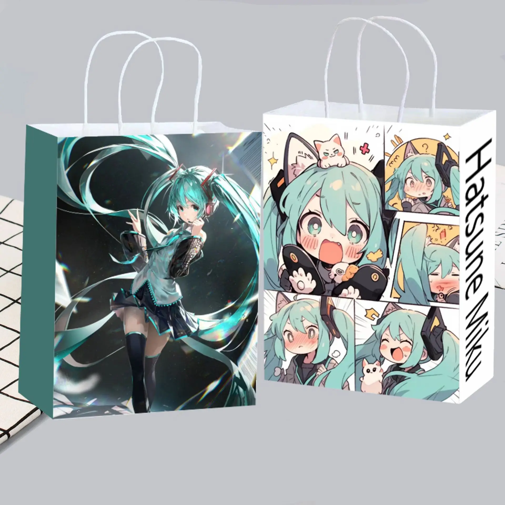 Anime Merchandise Bag - Sevimli Anime Hatsune Miku Kağıt Çanta